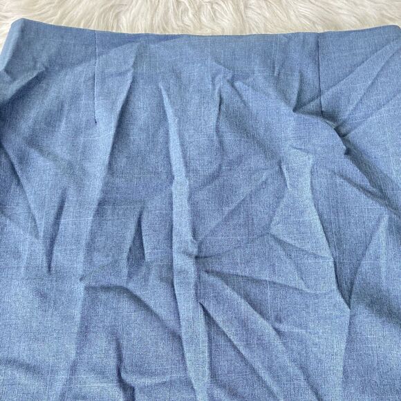 Fashion Bug Outfit Sz 16W 3 Pc Blue Blouse Pants Skirt Button Front Career Work - Picture 16 of 16